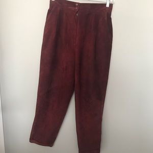 Danier Vintage Burgundy Suede Pants